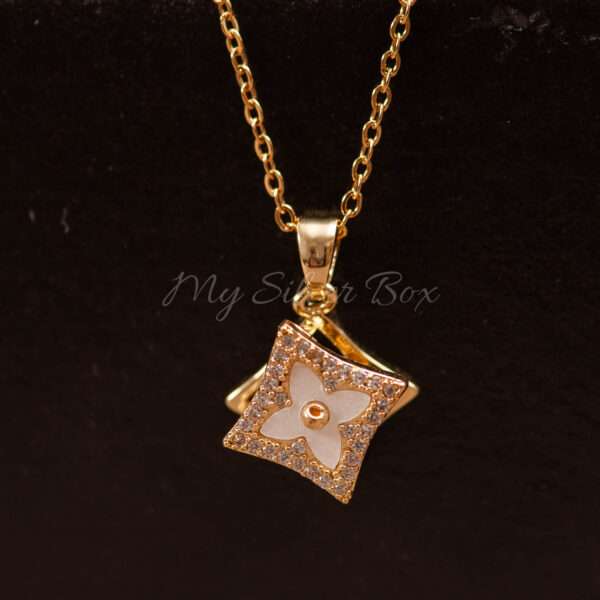 White Double Square Rotating Locket - Image 2