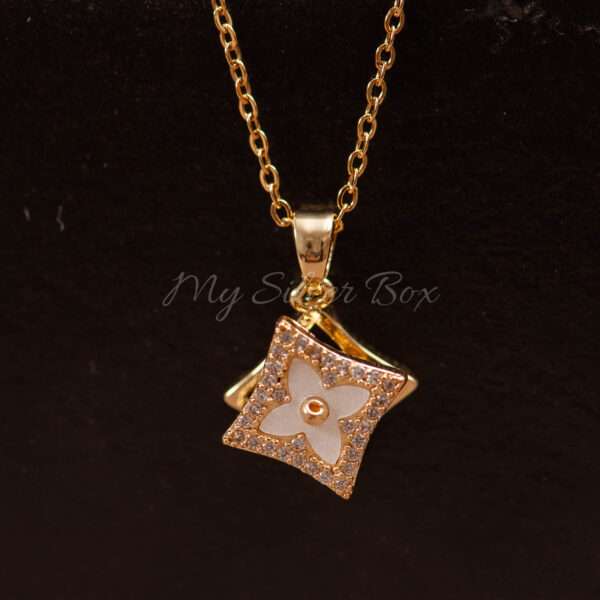 White Double Square Rotating Locket - Image 3