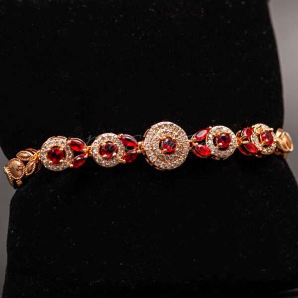 Red Zircon Gold Bracelet - Image 4