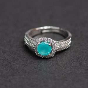 Silver Ring with Blue Zircon