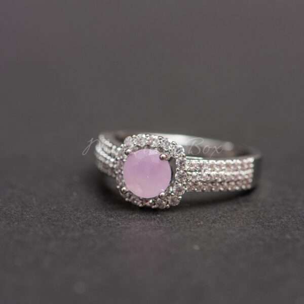 Silver Ring with Pink Zircon - Image 3