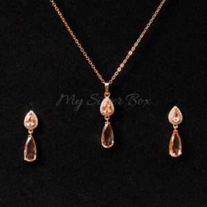 Almond Shaped champagne Zircon Set