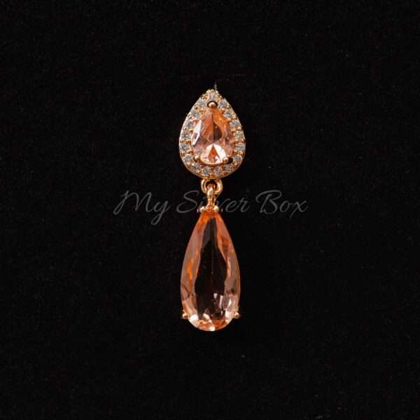 Almond Shaped champagne Zircon Set - Image 4