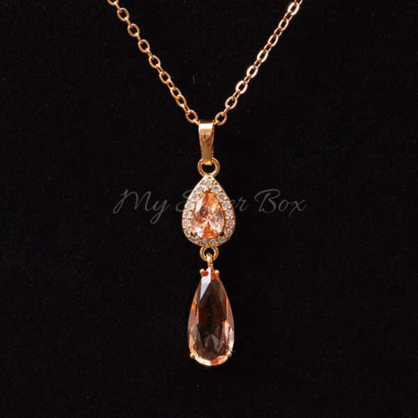 Almond Shaped champagne Zircon Set - Image 5