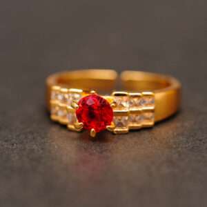 Adjustable Ring Red Zircon