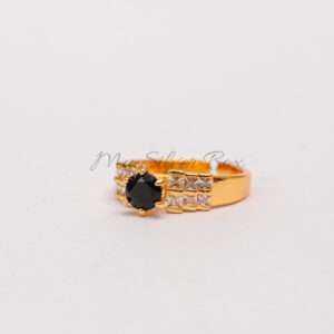 Adjustable Ring Black Zircon