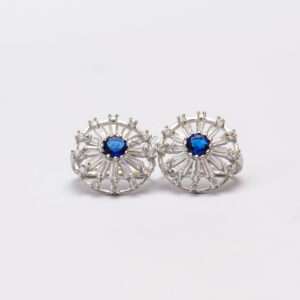 Silver with Blue Zircon Earrings