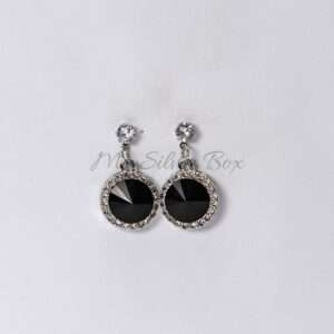 Black Circle Drop Zircon Earring