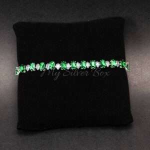 Green & Silver Tennis Bracelet