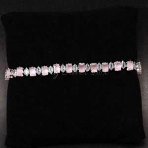 Pastel Pink & Silver Tennis Bracelet