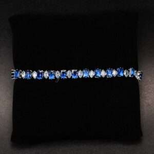 Blue & Silver Tennis Bracelet