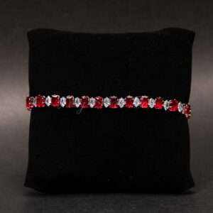 Red & Silver Tennis Bracelet