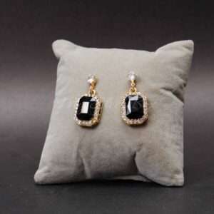 Black stone Hexa Earring