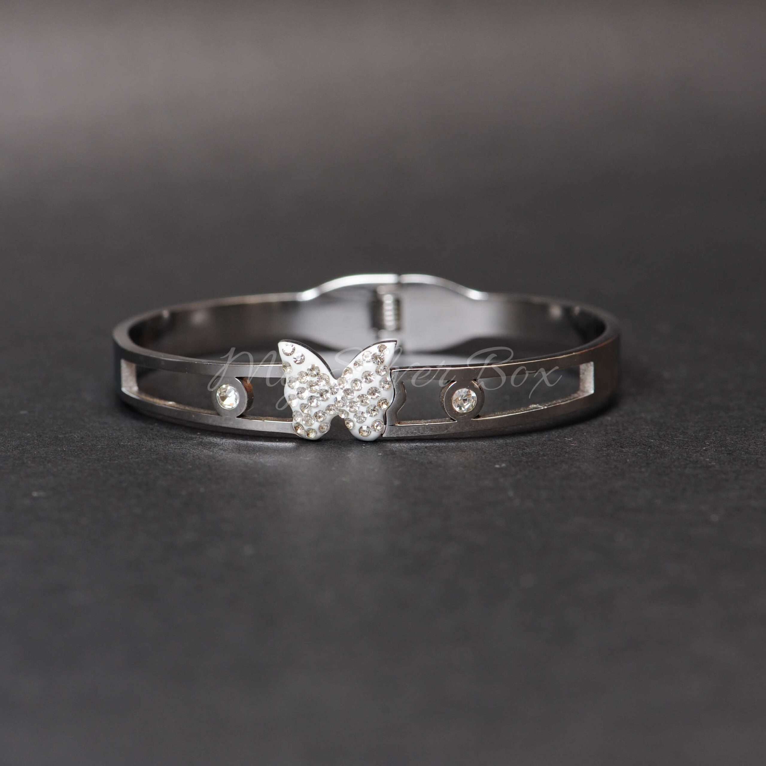 White Butterfly with Diamondties