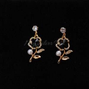 Black Flower Earring