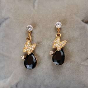 Black Stone Butterfly Earring