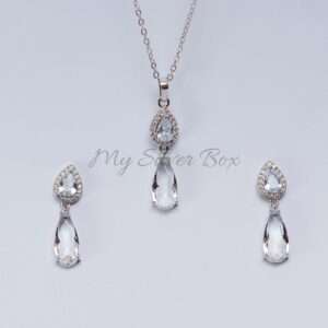 Silver Almond shape set in Silver