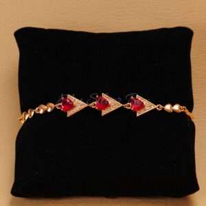 Red Zircon Triangle Bracelet