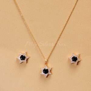 Black Zircon Star Gold Set