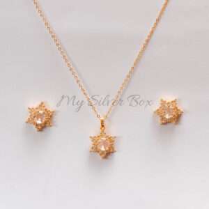 Silver Zircon Star Gold Set