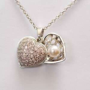 Pearl in Heart Locket