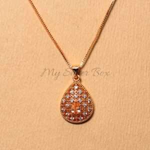 Champaign Center Tear Shape Zircon Locket