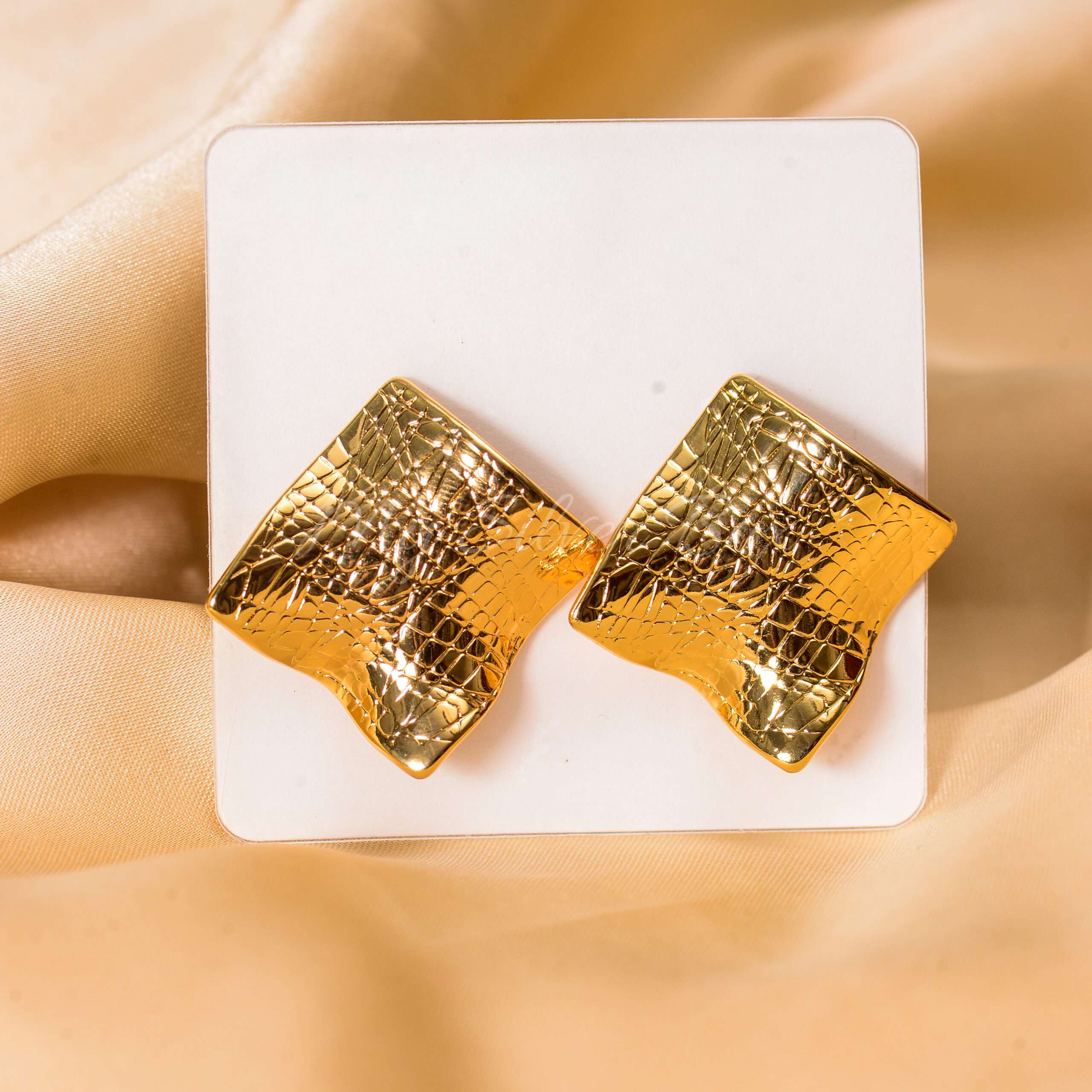 Stainless Steel Square Wavy Studs