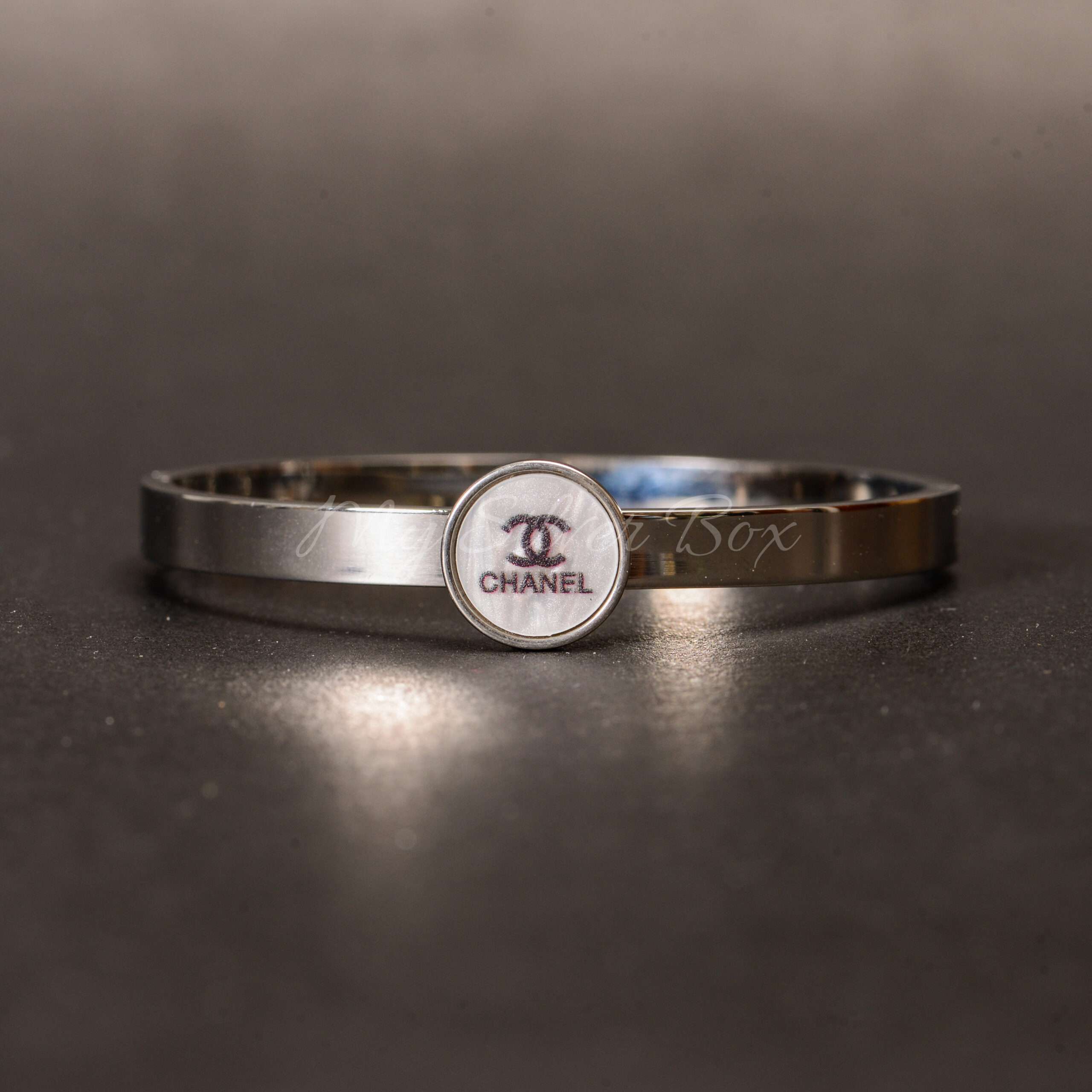 Chanel Logo Bracelet Silver